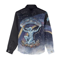 Shu Celestial Constellations Women Casual Shirt Rainbow Ancient Egyptian Sky Deity Theme