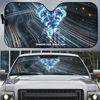 Shu Air Void Egyptian Auto Sun Shade with Storm God and Ankh Ancient Mythology