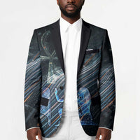 Shu Air Void Egyptian Blazer with Storm God and Ankh Ancient Mythology