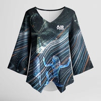 Shu Air Void Egyptian Kimono Sleeve Blouse with Storm God and Ankh Ancient Mythology