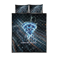 Shu Air Void Egyptian Quilt Bed Set with Storm God and Ankh Ancient Mythology
