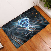 Shu Air Void Egyptian Rubber Doormat with Storm God and Ankh Ancient Mythology