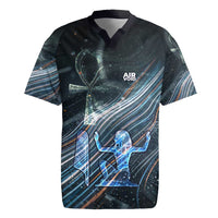 Shu Air Void Egyptian Rugby Jersey with Storm God and Ankh Ancient Mythology