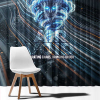 Shu Air Void Egyptian Window Curtain with Storm God and Ankh Ancient Mythology