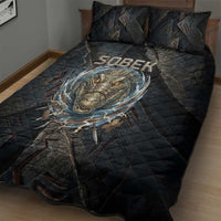 Sobek Egypt Quilt Bed Set with Crocodile Head Water Symbolism Ancient Guardian