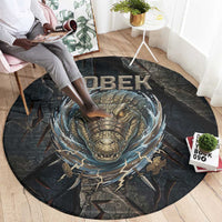 Sobek Egypt Round Carpet with Crocodile Head Water Symbolism Ancient Guardian