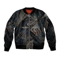 Sobek Egypt Sleeve Zip Bomber Jacket with Crocodile Head Water Symbolism Ancient Guardian