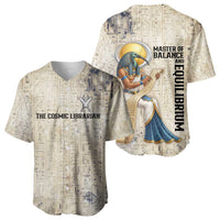 Thoth Baseball Jersey Ibis Head and Ancient Scroll Egyptian Wisdom