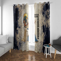 Thoth Window Curtain Ibis Head and Ancient Scroll Egyptian Wisdom