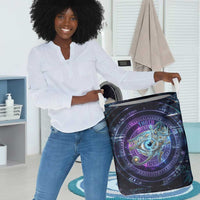 Thoth Ancient Egyptian Cosmic Laundry Basket with Sacred Eye and Baboon Symbol Theme