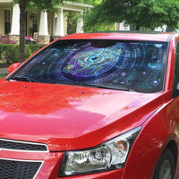 Thoth Ancient Egyptian Cosmic Auto Sun Shade with Sacred Eye and Baboon Symbol Theme