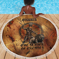 Onuris Beach Blanket Egyptian War God Slayer of Enemies Spear Lion Ancient Battle