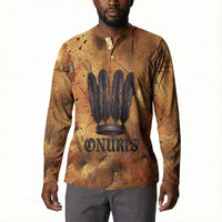 Onuris Button Sweatshirt Egyptian War God Slayer of Enemies Spear Lion Ancient Battle