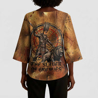 Onuris Kimono Sleeve Blouse Egyptian War God Slayer of Enemies Spear Lion Ancient Battle