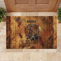 Onuris Rubber Doormat Egyptian War God Slayer of Enemies Spear Lion Ancient Battle
