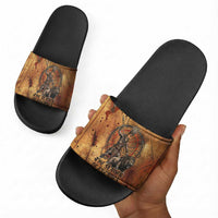 Onuris Slide Sandals Egyptian War God Slayer of Enemies Spear Lion Ancient Battle