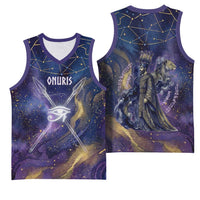 Onuris Basketball Jersey Cosmic Warrior Egyptian God Eye of Horus Spears Starry Night