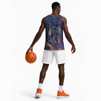 Onuris Basketball Jersey Cosmic Warrior Egyptian God Eye of Horus Spears Starry Night