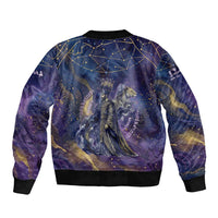 Onuris Bomber Jacket Cosmic Warrior Egyptian God Eye of Horus Spears Starry Night
