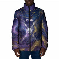 Onuris Padded Jacket Cosmic Warrior Egyptian God Eye of Horus Spears Starry Night