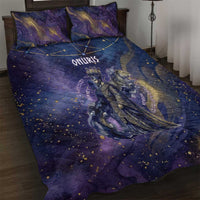 Onuris Quilt Bed Set Cosmic Warrior Egyptian God Eye of Horus Spears Starry Night