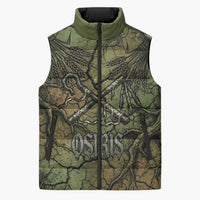 Osiris Sleeveless Puffer Jacket Lord of Eternity Egyptian God Throne Mummy Staffs Ancient