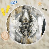 Osiris Egyptian Beach Blanket God of Afterlife Feather Scale Judgment Eye of Horus