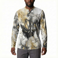 Osiris Egyptian Button Sweatshirt God of Afterlife Feather Scale Judgment Eye of Horus