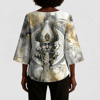 Osiris Egyptian Kimono Sleeve Blouse God of Afterlife Feather Scale Judgment Eye of Horus