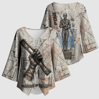 Ptah Egyptian Kimono Sleeve Blouse God of Crafts Architecture Tools Fashioner of the Earth
