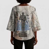 Ptah Egyptian Kimono Sleeve Blouse God of Crafts Architecture Tools Fashioner of the Earth
