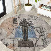 Ptah Egyptian Round Carpet God of Crafts Architecture Tools Fashioner of the Earth
