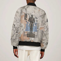 Ptah Egyptian Sleeve Zip Bomber Jacket God of Crafts Architecture Tools Fashioner of the Earth