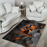Ptah Egyptian Area Rug God of Creation Great Artificer Hammer - Anvil Fire Forged