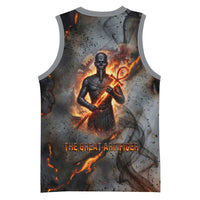 Ptah Egyptian Basketball Jersey God of Creation Great Artificer Hammer - Anvil Fire Forged