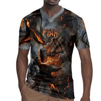 Ptah Egyptian Rugby Jersey God of Creation Great Artificer Hammer - Anvil Fire Forged