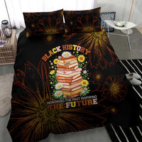 Black History Month Black African American Teachers Bedding Set Afrocentric Floral Art with Motivational Typography