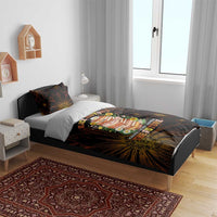 Black History Month Black African American Teachers Bedding Set Afrocentric Floral Art with Motivational Typography