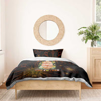 Black History Month Black African American Teachers Bedding Set Afrocentric Floral Art with Motivational Typography