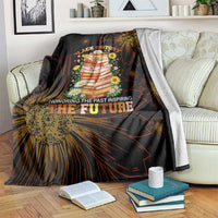 Black History Month Black African American Teachers Blanket Afrocentric Floral Art with Motivational Typography