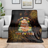 Black History Month Black African American Teachers Blanket Afrocentric Floral Art with Motivational Typography