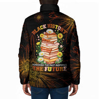 Black History Month Black African American Teachers Padded Jacket Afrocentric Floral Art with Motivational Typography