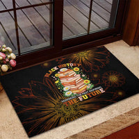 Black History Month Black African American Teachers Rubber Doormat Afrocentric Floral Art with Motivational Typography