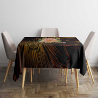 Black History Month Black African American Teachers Tablecloth Afrocentric Floral Art with Motivational Typography