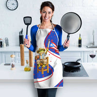 Puerto Rico Coquí Frog Football Fan Apron Whimsical Cartoon Style with Patriotic Elements