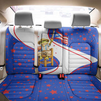 Puerto Rico Coquí Frog Football Fan Back Car Seat Cover Whimsical Cartoon Style with Patriotic Elements