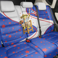 Puerto Rico Coquí Frog Football Fan Back Car Seat Cover Whimsical Cartoon Style with Patriotic Elements