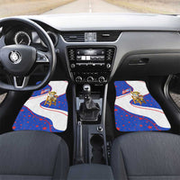 Puerto Rico Coquí Frog Football Fan Car Mats Whimsical Cartoon Style with Patriotic Elements