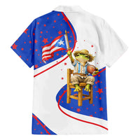 Puerto Rico Coquí Frog Football Fan Hawaiian Shirt Whimsical Cartoon Style with Patriotic Elements
