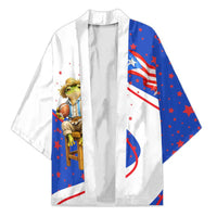 Puerto Rico Coquí Frog Football Fan Kimono Whimsical Cartoon Style with Patriotic Elements